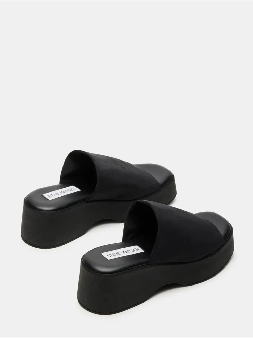 Steve Madden Slinky30 Black Platform Slide Sandals